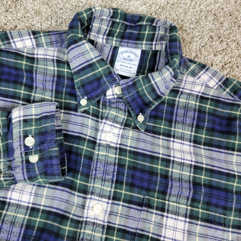 Brooks‎ Brothers Regular Mens Medium Multicolor Plaid Button Down Flannel